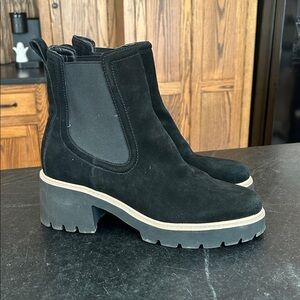 Black Suede Dolce Vita‎ Hawk H2O booties chunky block heel & lug sole women’s 10